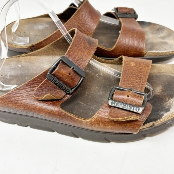 MEPHISTO Men’s Brown ZONDER Desert Buffalo Comfort Sandal Cork Footbed Size 12.5 - Picture 5 of 13
